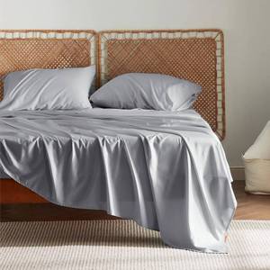 lot 1514 image: Bedsure Full Size Bed Sheets, Cooling Sheets, Rayon Derived from Bamboo, Breathable & Soft, Deep Pocket Up to 16 Inches, Hotel Luxury Silky Bedding for Hot Sleepers, Silver Grey