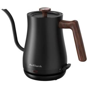 lot 1521 image: Anfilank Gooseneck Electric Kettle with Thermometer, 0.8L Small Electric Tea Kettle, 1200W Fast Heat, Precision Pour for Coffee & Tea, Auto Shut Off & Dry Boil Protection, Stainless Steel