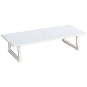 lot 1526 image: TEAMIX 24 inch Monitor Stand Riser, White Wood & Steel Computer Monitor Stand with Storage, Laptop, PC, Printer Stand Riser for Desktop Office Desk Organizers