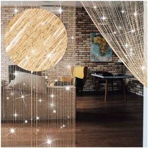 lot 2210 image: WILLBOND 4 Pcs String Curtains Glitter Fringe Curtains for Window Doorways 79 x 39 Inch Door Divider Strip Tassel for Wedding Engagement Party Decor Living Room(Champagne)