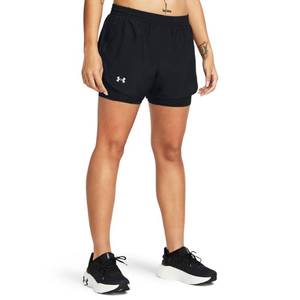 lot 2211 image: Under Armour Womens Fly by 2-in-1 Shorts, (001) grayReflective, Medium