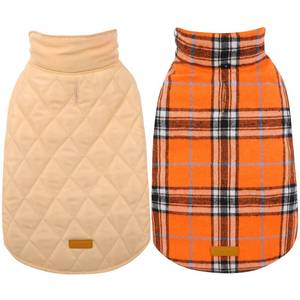 lot 2227 image: Kuoser Warm Dog Coat, Waterproof Dog Coats for X-Small Dogs, Adjustable Durable Doggie Winter Jacket Reversible Cozy Puppy Cold Weather Apparel from Small to Large Breed, Orange XS