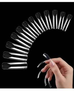 lot 2240 image: Waaqkid 1008 PCS Long Curved Nail Tips, Curved Full Cover Press on Nail Tips, 12 Sizes