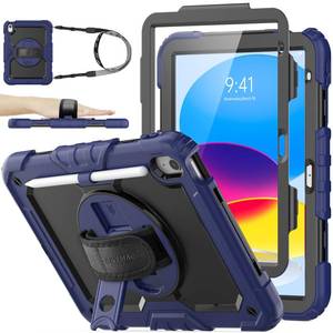 lot 2248 image: SEYMAC stock Case for iPad (A16) 11th10th Generation 1110.9 20252022, Full-Body Drop Protection Case with Screen Protector &360° Rotate Hand StrapStand, Navy Blue