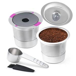 lot 4119 image: 2 Pack Stianless Steel Reusable K Cup Coffee Pods Compatible for K eurig 1.0 & 2.0 Coffee Maker Refillable K-eurig Coffee Filter with A Stainless Steel Spoon