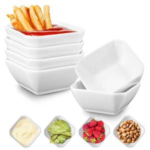 lot 4159 image: Mfacoy 6 Pack Soy Sauce Dishes, 3 oz Ceramic Dipping Bowls, Pinch Bowls, Small Dip Bowl Set, Sauce Dish Bowl, Mini Bowl for Side Dish, Ketchup, Soy, BBQ, Sushi, Party, Condiments Serving Bowl Set