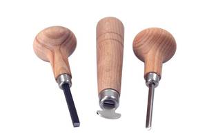 lot 4165 image: TAURISH Stone Setting Prong and Bezel Set, Set of 3 Jewelry Stone Setting Tools, Jewelry Stone Prong Pusher, Durable Tips, Ergonomic Wooden Handles