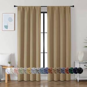 lot 4169 image: Simplebrand Ava Taupe Blackout Curtains for Bedroom 84 Inch Length 2 Panels Set, Solid Thermal Insulated Privacy Living Room Window Treatment Curtains Blackout Drapes, W40 x L84 Inch, Taupe