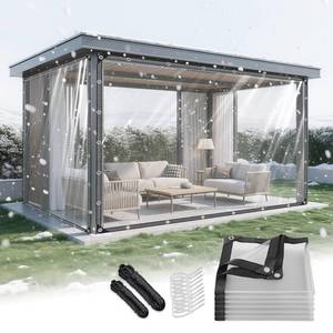 lot 4177 image: GZXAGZJ 14 MIL Clear Vinyl Tarp 4x6 ft Heavy Duty Clear Tarp Tear-Resistant Reinforced Edges Rustproof Grommets Windproof Waterproof Cover for Porch Patio Greenhouse Chicken Coop Outdoor Garden