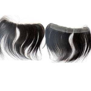 lot 4183 image: Teraman Men Forehead Hairline Toupee Real Human Hair Skin PU Man Hairpieces Hair Topper for Receding Natural Hairline Replacement System (#1b black color, 0.59x6.3 Inch)