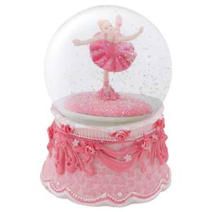 lot 4196 image: Elanze Designs Ballerina Arabesque Pose Rotating Tabletop Dresser Nightstand Figurine Decoration 100MM Sturdy Glitter Water Wind Up Musical Snow Globe Plays Tune Swan Lake