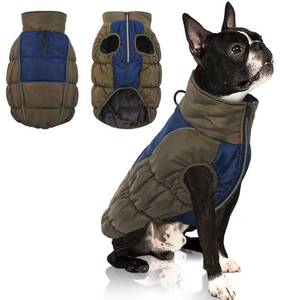 lot 4201 image: IECOii Windproof Waterproof Dog Coat - Thick Fleece Vest With Zipper, Snow Jacket For Large Dogs