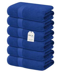lot 5797 image: Avalon Towels Luxury Hand Towels Size 16x28 Inches Pack of 6 - Premium Cotton, Soft and Highly Absorbent Hand Towels for Bathroom, 600 GSM Face Towels, Hotel & Spa Quality, Quick Dry (Royal Blue)