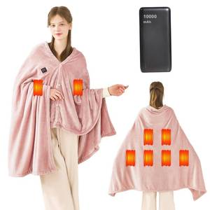 lot 5800 image: MAXEVE Heated Blanket Cordless Electric Wearable Blanket with 10000mAh Power Bank, USB Heating Throw Blanket, Fleece Throws Women Men Heating Hoodie for Indoor Outdoor, Camping Machine Washable, Pink