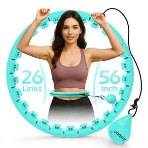 lot 5803 image: JLoibao Weighted Hula Circle with 2632 Links(56-66 Inch) for Adults Weight Loss, Infinity Fitness Hoop Plus Size, for Women Smart Exercise Equipment