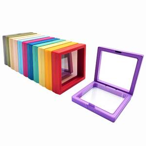 lot 5827 image: Ailison 12PCS 3D Floating Frame Display Stand, Jewelry Box, Gift Box, Ornament Organizer, Small Travel Jewelry Box, PE Film Anti-Oxidation, Suspended Display Box Stackable (Multicolour, 3.54  3.54)