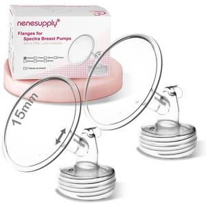 lot 6003 image: Nenesupply 15mm 2 pc Flanges Compatible with Spectra S2 S1 9 Plus Synergy Gold Breastpump Replacement to Spectra Pump Parts Flange Accessories Wide Mouth Work with Valve Backflow Protector Bottle