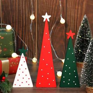 lot 6021 image: 3 Pcs Wooden Christmas Trees, Wooden Christmas Tree Tabletop Decorations, Double-Sided Tiered Tray Centerpieces Xmas Trees Decor for Home, Farmhouse, Party Supplies (Xmas Tree)