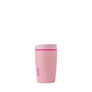 lot 6022 image: Owala SmoothSip Slider Insulated Stainless Steel Coffee Tumbler, Reusable Iced Coffee Cup, Hot Coffee Travel Mug, BPA Free 12 oz, Pink (Pucker Up)