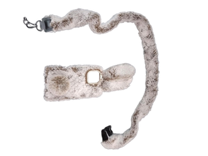 lot 6024 image: Plush faux fur iPhone phone case with strap