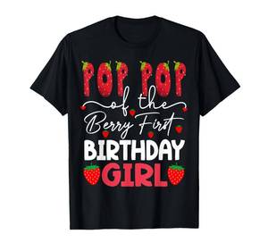 lot 6031 image: Size 5 XL color dark gray Pop Pop Of The Berry First Birthday Girl Strawberry T-Shirt