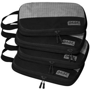 lot 6036 image: 4pc Small Compression Packing Cubes for Suitcases - Carry-on Organizer Cubes - Luggage Packing Compression Bags for Travel