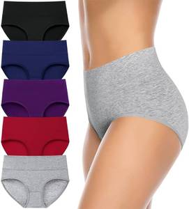 lot 6037 image: Annenmy Womens Underwear, Women Soft Stretch Panties Full Coverage Brief Plus Size Panties (3X-Large, Dark, 5-Pack)