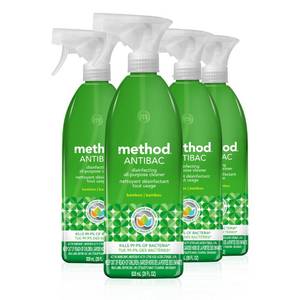 lot 6045 image: Method Antibacterial All-Purpose Cleaner Spray, Bamboo, Kills 99.9% of Household Germs, 28 Fl Oz (Pack of 2)