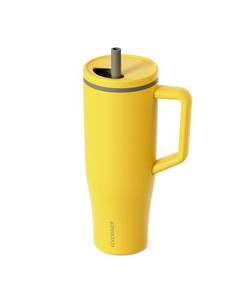 lot 6046 image: KISSKIND 40 oz Tumbler with Handle and Straw  Lumi Spin Hidden Straw 100% Leakproof Insulated Tumbler  Stainless Steel Water Bottle for Mom, Nurse, Teacher  Ginger