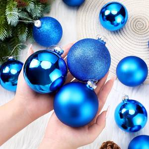 lot 6047 image: Namalu 12 Pcs 3.34 Glass Christmas Balls Ornaments Glitter Matte and Shiny Balls Ornaments Set Glass Christmas Tree Hanging Decoration for Xmas Tree Garland Home DIY Decor(Blue)