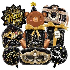 lot 6078 image: A8 Pcs Happy New Year Balloons Large Foil New Years Eve Party Balloons 2026 NYE Decorations