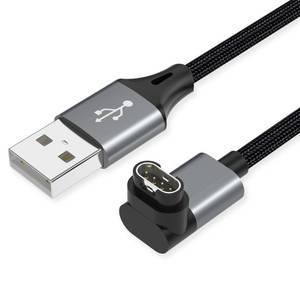 lot 6445 image: AGVEE 1.5ft Charger for Garmin Watch, L-Shape Charging Cable for Fenix, Forerunner, Vivoactive, Instinct, Venu, Tactix, Approach, D2, Quatix Series, Right Angle Braided, Dark Gray