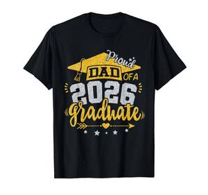 lot 6448 image: Port and company size S color blue Proud Dad of A 2026 Graduate Grad Senior Graduation Father T-Shirt