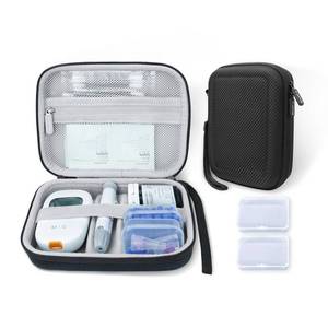 lot 6464 image: Krypthos Diabetic Supplies Travel Case, Carrying Case for Diabetes Blood Glucose Meter, Portable Diabetes Testing Kit Storage Organizer Bag for Blood Sugar Test Strips, Lancets, Lancing Device