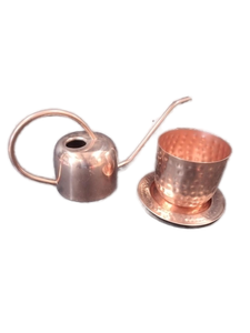 lot 6465 image: Glytterati Copper Watering Can with Planter