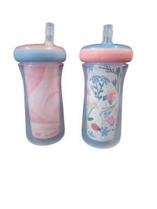 lot 6472 image: Sippy Cups Baby Girls Floral Pattern 16 oz