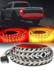 lot 6489 image: TOPKU LED Pickup Truck Tail Light Strip,Truck Tailgate Dynamic Light Bar, 60 Flexible Flowing drl Strip Bar with Red Brake Amber Turning Signals Strobe Lights