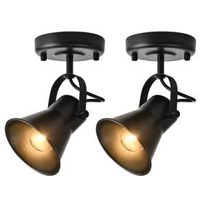 lot 9406 image: KEESFU Industrial Mini Track Lighting Ceiling Light, Black Spot Lights Indoor with Multi-Directional Adjustable Light Head, Ceiling Mount Spotlight for Bedroom Living Room Hallway Kitchen(2 Pack)