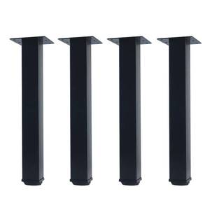 lot 9413 image: QLLY 12 inch Adjustable Metal Furniture Legs, Square Office Table Furniture Leg, Set of 4 (Black)