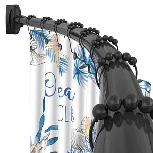 lot 9415 image: YNL Curved Shower Curtain Rod 35-82In(2.9-6.8Ft), Matte Black Rounded Rustproof Shower Rod for Bathroom Bathtub, Adjustable Arched Shower Rod, Never RustExtra SpaceNon-SlipExpandableNeed to Drill