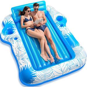 lot 9420 image: Inflatable Adult Tanning Pool Lounger Float -85 x 71 JIANYHW XX-Large Sunbathing Water Lounge Floaties, Suntan Tub Pool Floaty Raft Ice Bath Tub Tanning Bed, Blow Up Lake Pool Raft Floating Pad
