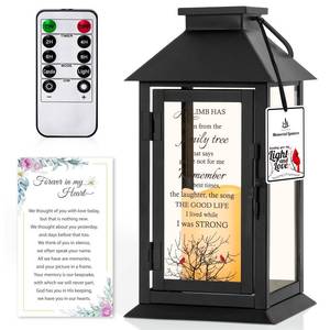 lot 9423 image: HN HAIINAA Memorial Lantern Bereavement Gifts in Memory of Loved One Remembrance Sympathy Gifts for Loss of Mother or Father with LED Candle and Remote
