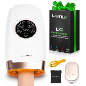 lot 9431 image: Lunix LX3 FSA Hand Massager, Heated Air Compression, for Arthritis & Carpal Tunnel Relief, Finger Numbness & Wrist Pain Relief, Cordless Rechargeable, Lunar White