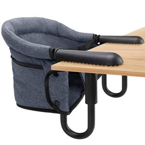 lot 9439 image: Hook-On Chairs - Portable & Foldable for Babies 6-36 Months, Family & Travel Use with Carry Bag (Grey)
