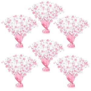 lot 9442 image: Ceenna 6 Pcs Winter Wonderland Decoration Snowflake Table Decorations Winter Metallic Gleam Foil Spray Centerpieces Christmas Glitter Spray Table Centerpieces for Holiday Party Decor (Light Pink)