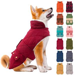 lot 10055 image: KYEESE Dog Coat Thick Pets Clothes with Pocket Waterproof Dogs Jacket with Fleece Lined Windproof Dog Coats for Small Dogs Soft Pet Sweater for Cold Weather Warm Pet Winter Puffer Coat with Leash Hole