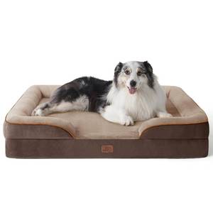 lot 10066 image: Bedsure Orthopedic Dog Bed for Extra Large Dogs - XL Washable Dog Sofa Beds Large, Supportive Foam Pet Couch Bed with Removable Washable Cover, Waterproof Lining and Nonskid Bottom, Brown