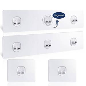 lot 10071 image: ORD OF SP Shower Caddy Adhesive Replacement, 4 Pack Strong Adhesive Shower Hooks, Water-Proof Shower Adhesive Strips, No Drilling for Corner Shelf Basket, Bathroom Storage Shelves and Kitchen Racks