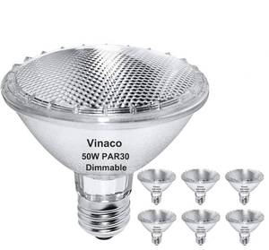 lot 12408 image: Vinaco PAR30 Halogen Bulb 50W 120V E26 Base, 6 Pack PAR30 Short Neck Halogen Long Lifespan��50W PAR 30 Dimmable 3000k Warm White��High Out PAR 30 Flood Light Instead for Flood Light Bulb Outdoor.��