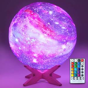lot 12409 image: HYODREAM 5.9 inch Galaxy Moon Lamp Remote & Touch Control 16 Colors LED Night Light Rechargeable Globe Light as Gifts Decor for BoysGirlsKidsWomen
